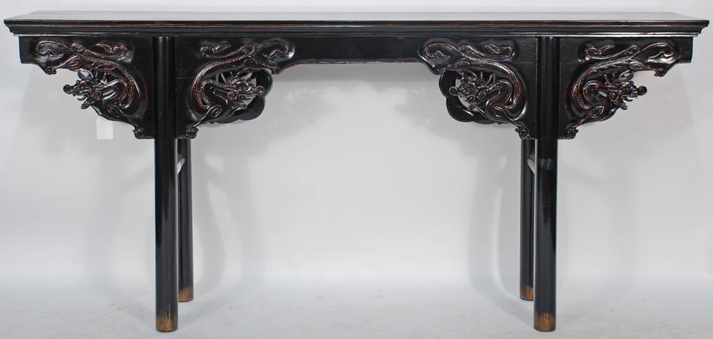 Antique Chinese Lacquered and Carved Altar Table