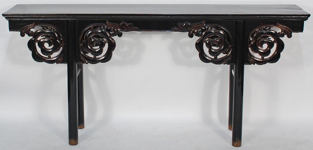 Antique Chinese Lacquered and Carved Altar Table