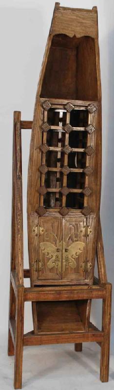 Antique Chinese Canoe Converted into Wine Rack