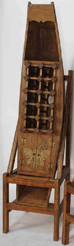 Antique Chinese Canoe Converted into Wine Rack