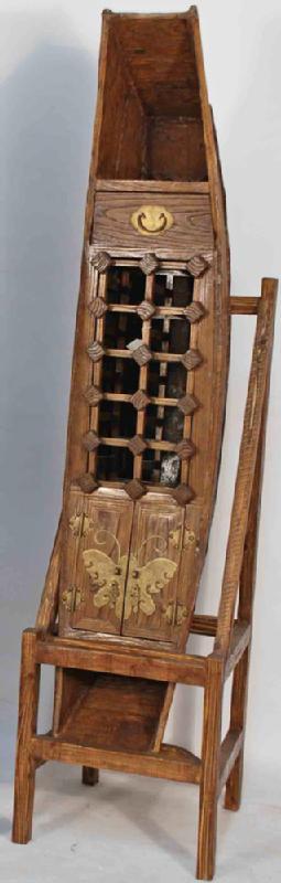 Antique Chinese Boat Converted into Wine Rack