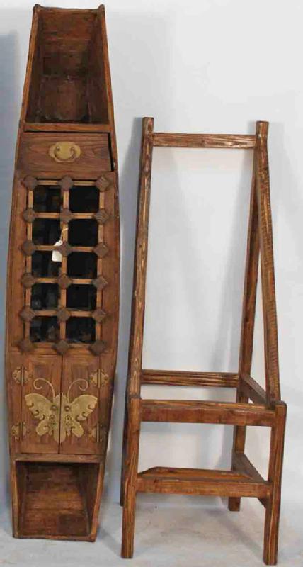 Antique Chinese Boat Converted into Wine Rack