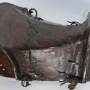 Chinese Antique Wooden and Leather Saddle