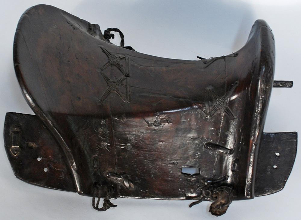 Chinese Antique Wooden and Leather Saddle