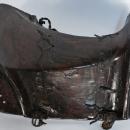 Chinese Antique Wooden and Leather Saddle
