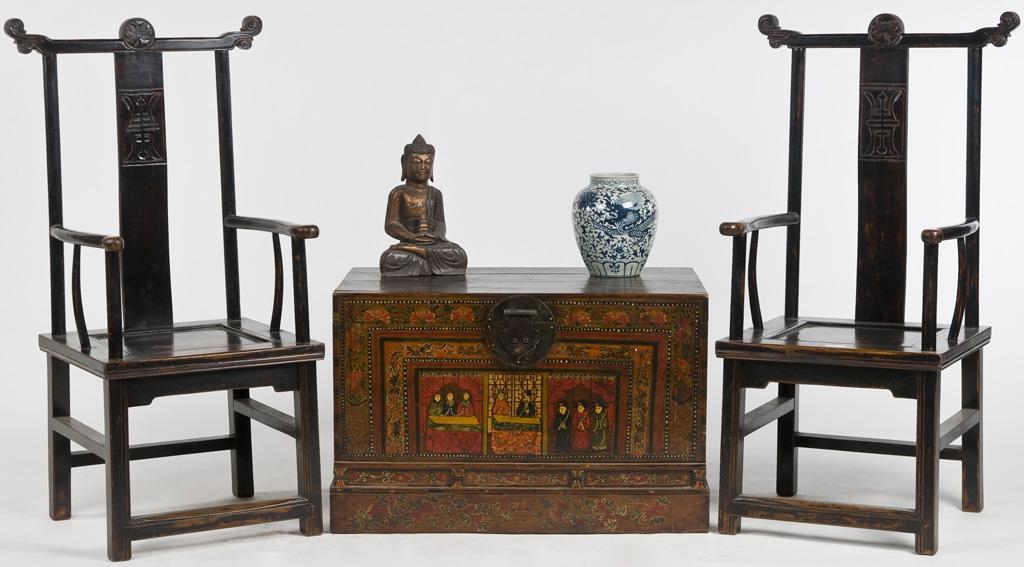 Chinese Yoke Back Antique Chairs