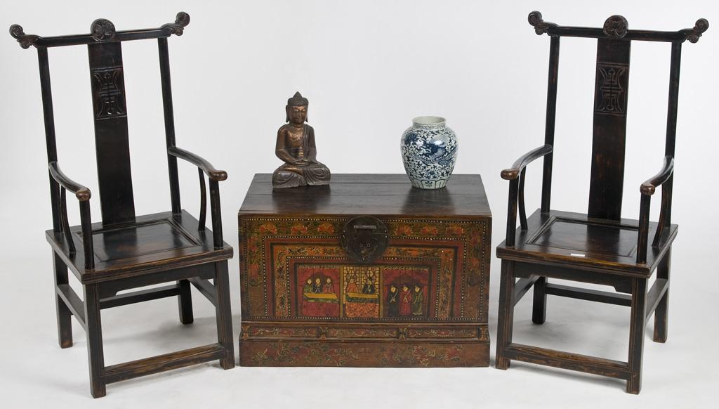 Chinese Yoke Back Antique Chairs