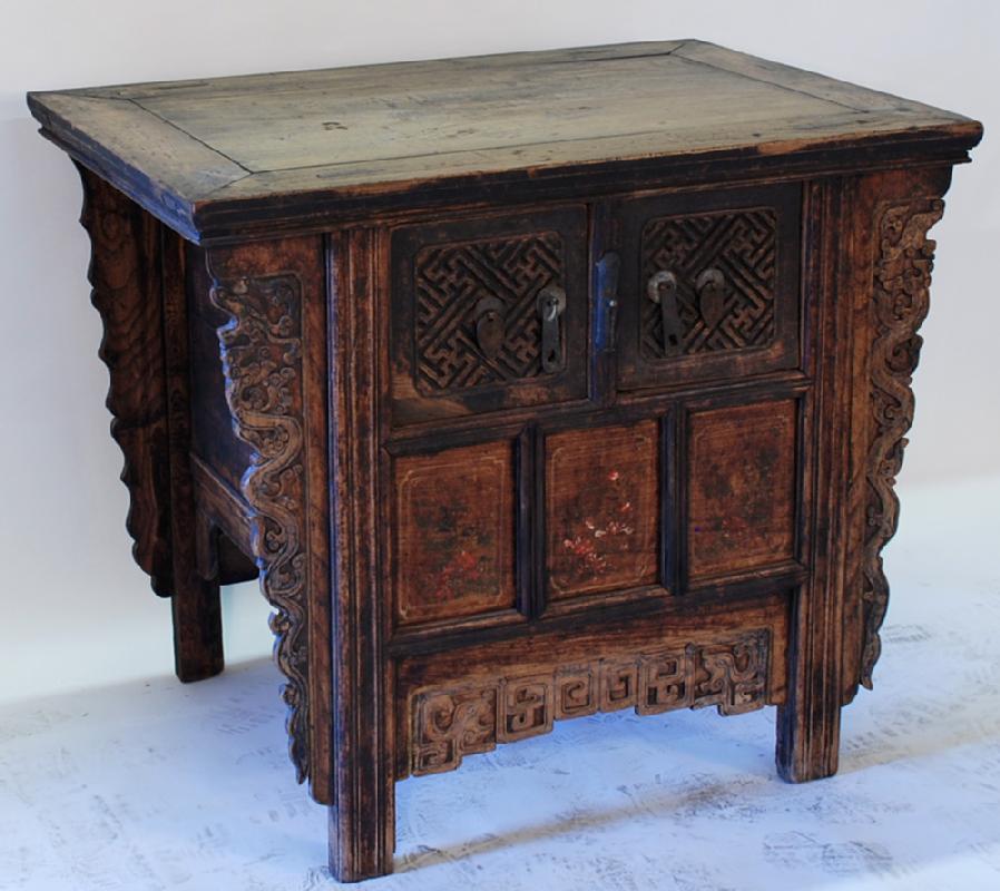 Antique Chinese Locking Coffer Cabinet