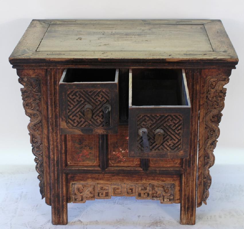 Antique Chinese Locking Coffer Cabinet