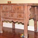 Antique coffer table with three new bottom drawers