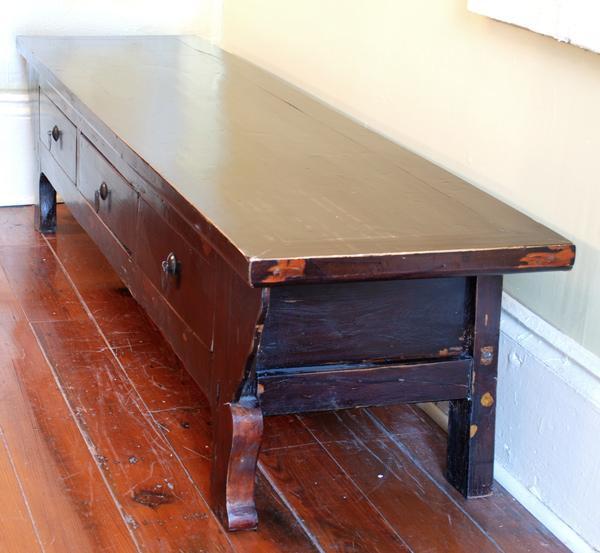 Large Kang Style Coffee Table With Three Drawers