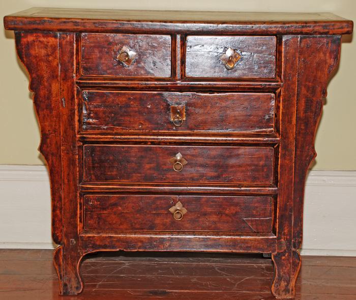 Chinese Table Cabinet With Five Drawers