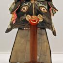 Late 19th century silk Chinese child's hat - black rat with green dragon