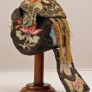 Late 19th century silk Chinese child's hat - black rat with green dragon