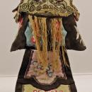 Late 19th century silk Chinese child's hat - black rat with green dragon