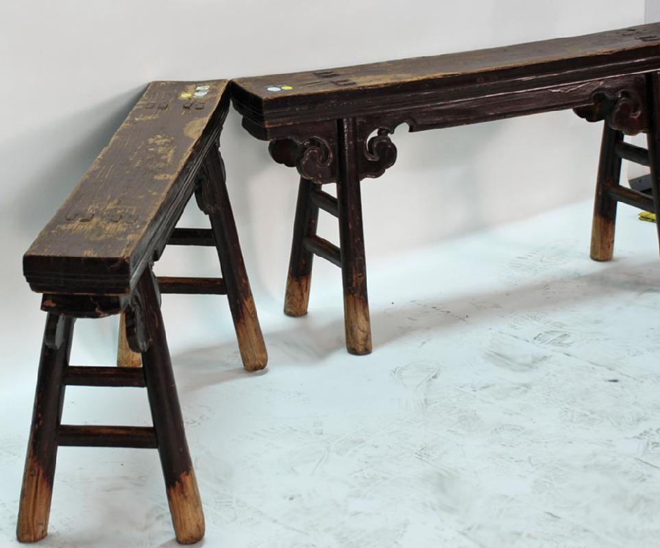 Carved Chinese Antique Gate Bench