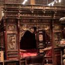 Antique Chinese Carved Canopy Bed with Alcove