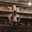 Antique Chinese Carved Canopy Bed with Alcove
