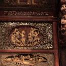 Antique Chinese Carved Canopy Bed with Alcove