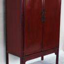 Antique Chinese Red Lacquered 2- Door Cabinet