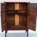 Antique Chinese Red Lacquered 2- Door Cabinet