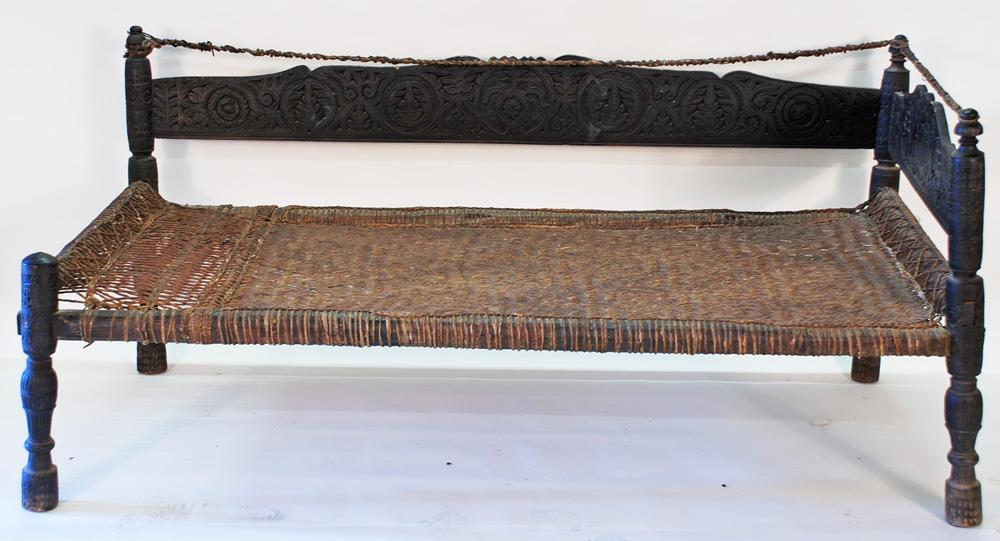 Antique Bed from Swat Valley, Pakistan