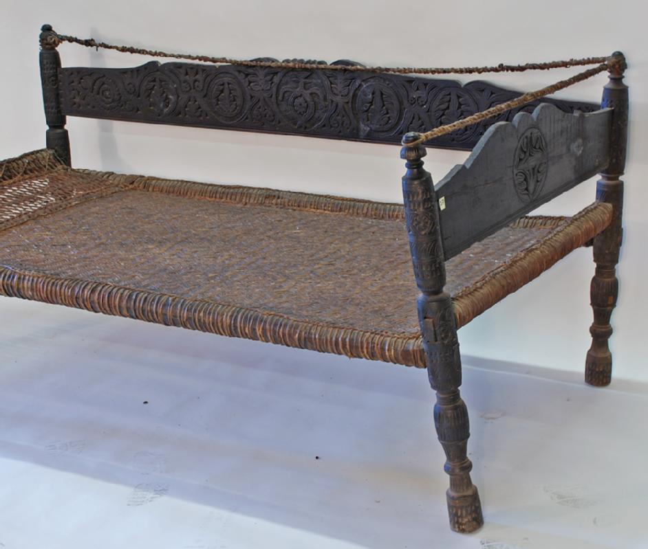 Antique Bed from Swat Valley, Pakistan