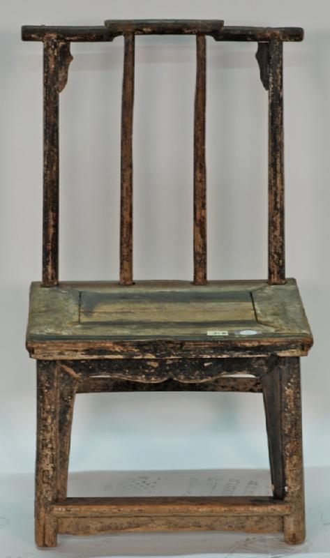 Antique Chinese Pencil Back Chairs, Small