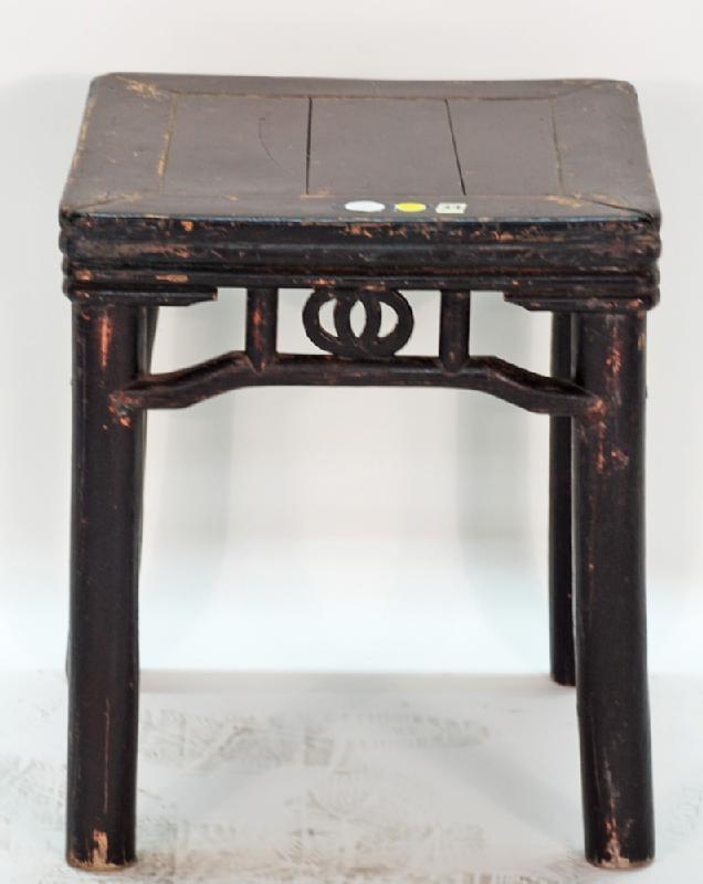 Antique Chinese Square Brown Lacquer Table