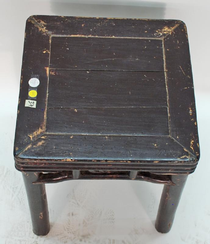 Antique Chinese Square Brown Lacquer Table