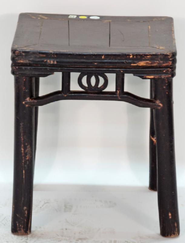 Antique Chinese Square Brown Lacquer Table
