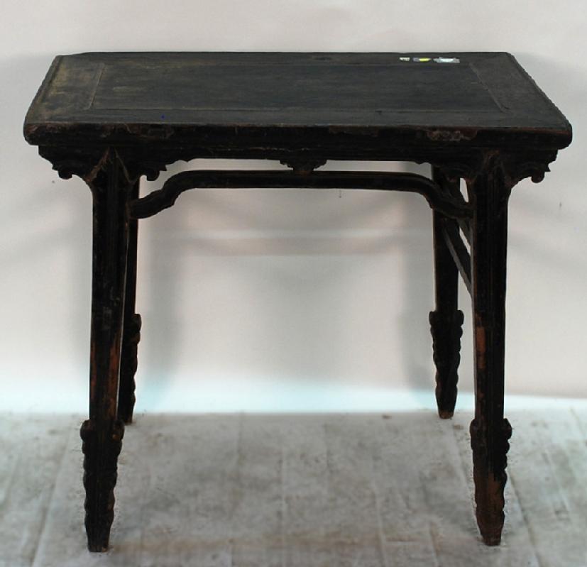 Antique Chinese Black Lacquer Wine Table with Drip Edge