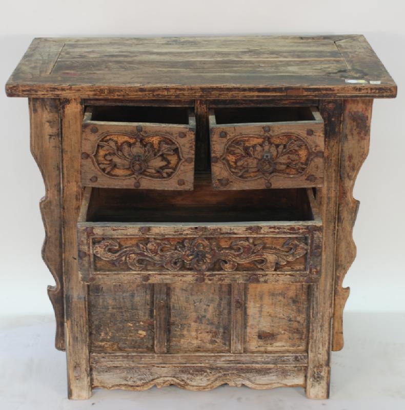 Rare Chinese Three Drawer Coffer Table