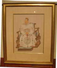 Pair of Framed Ancestor Portraits on Silk