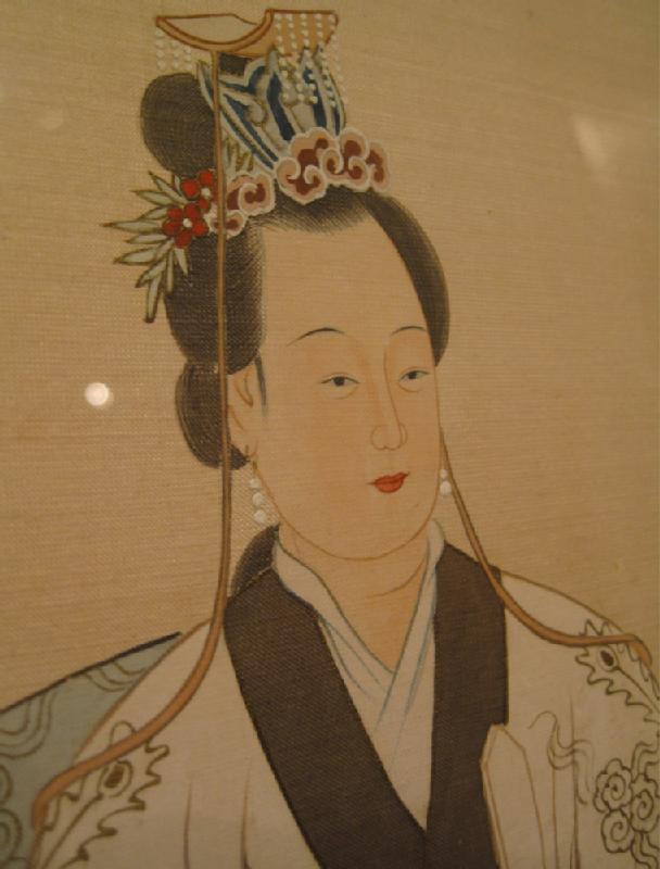 Pair of Framed Ancestor Portraits on Silk