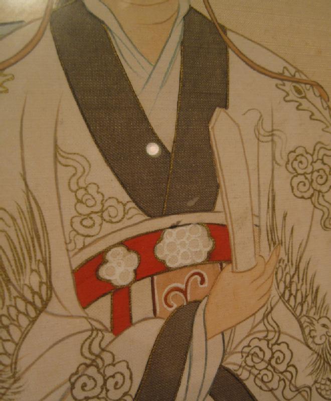Pair of Framed Ancestor Portraits on Silk