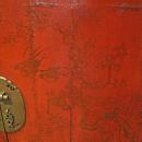 Chinese Red Lacquered Armoire Cabinet