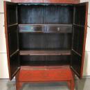 Chinese Red Lacquered Armoire Cabinet