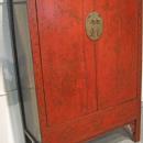 Chinese Red Lacquered Armoire Cabinet