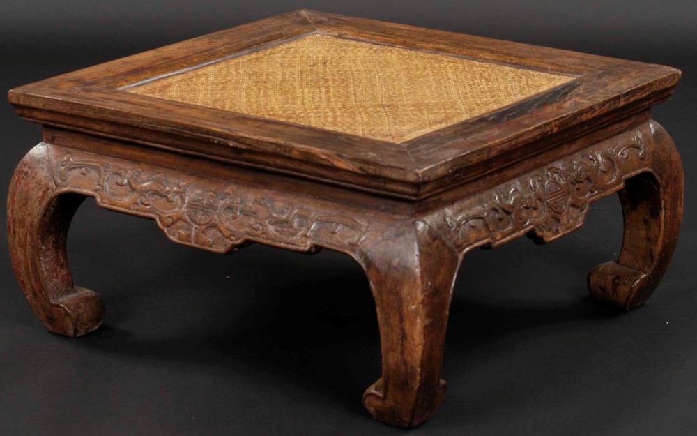 Chinese Square Carved Kang Table