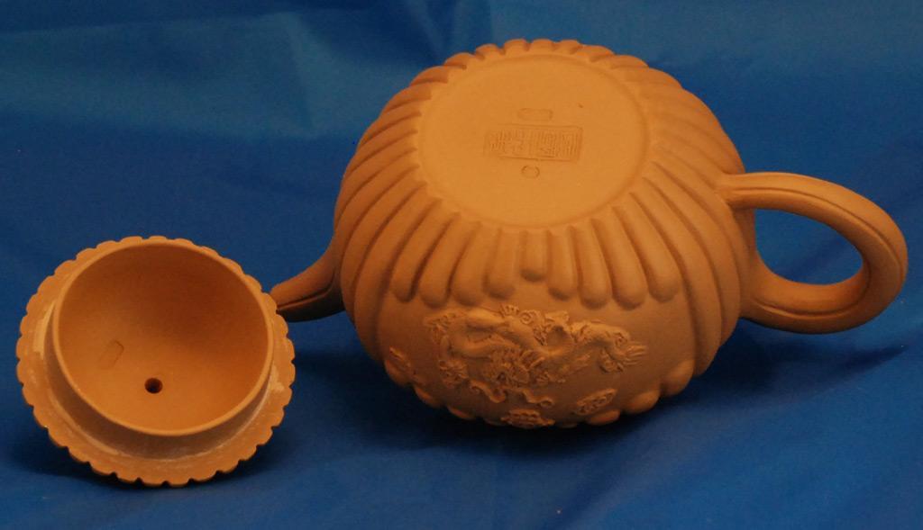 Chinese Yixing Duanni Porcelain Dragon Teapot