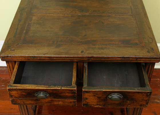 Early Qing Dynasty Antique Chinese Game Table Square Top, 2-Drawers