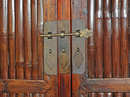 Antique Chinese Split Bamboo Cabinet 4-doors and Removable Internal Shelves