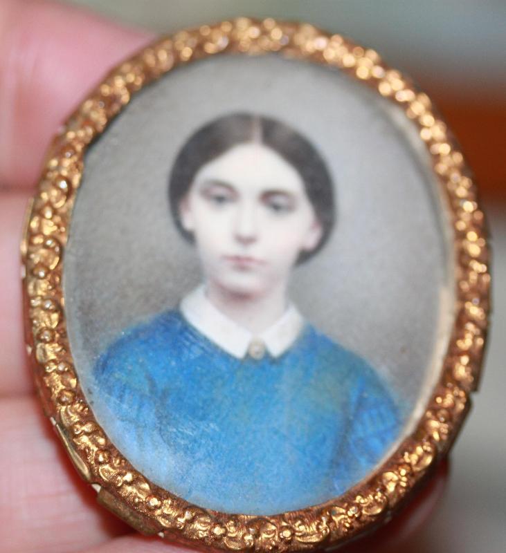 Godfred Miller NY Miniature on Ivory Rosamund Miller 1861 in case