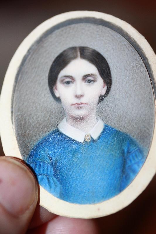 Godfred Miller NY Miniature on Ivory Rosamund Miller 1861 in case