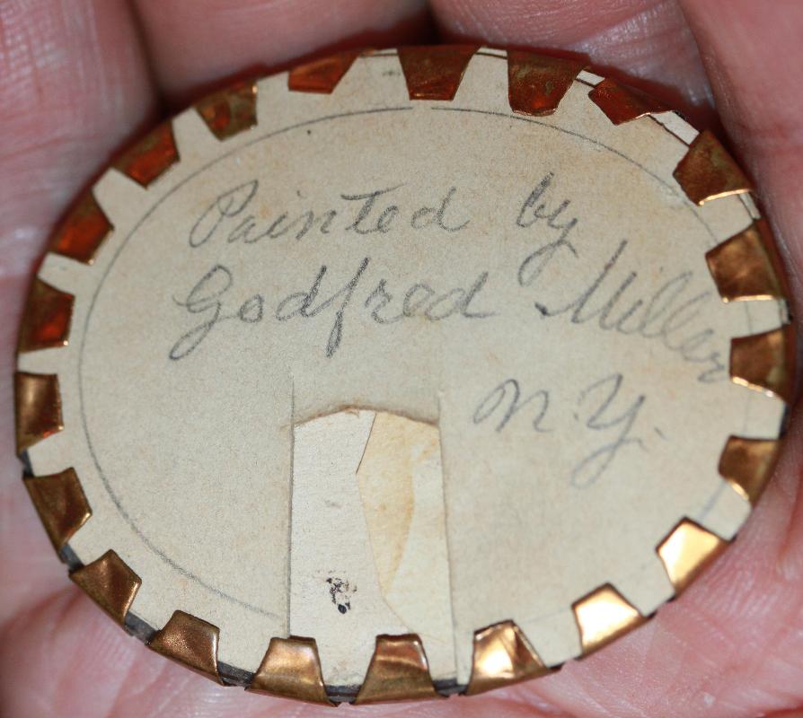 Godfred Miller NY Miniature on Ivory Rosamund Miller 1861 in case