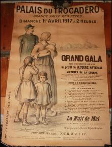 French WWI Benefit Poster Palais Du Trocadero Grande Salle Fetes