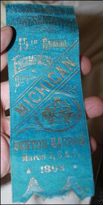 1893 Michigan 15th Benton Harbor Encampment Civil War Union Vetern's Represenitive Ribbon