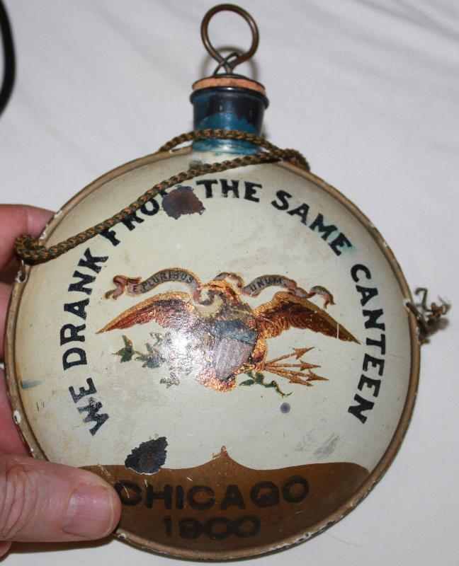 1900 GAR Encampment Canteen Tole with Eagle Chicago from Civil War Vetern