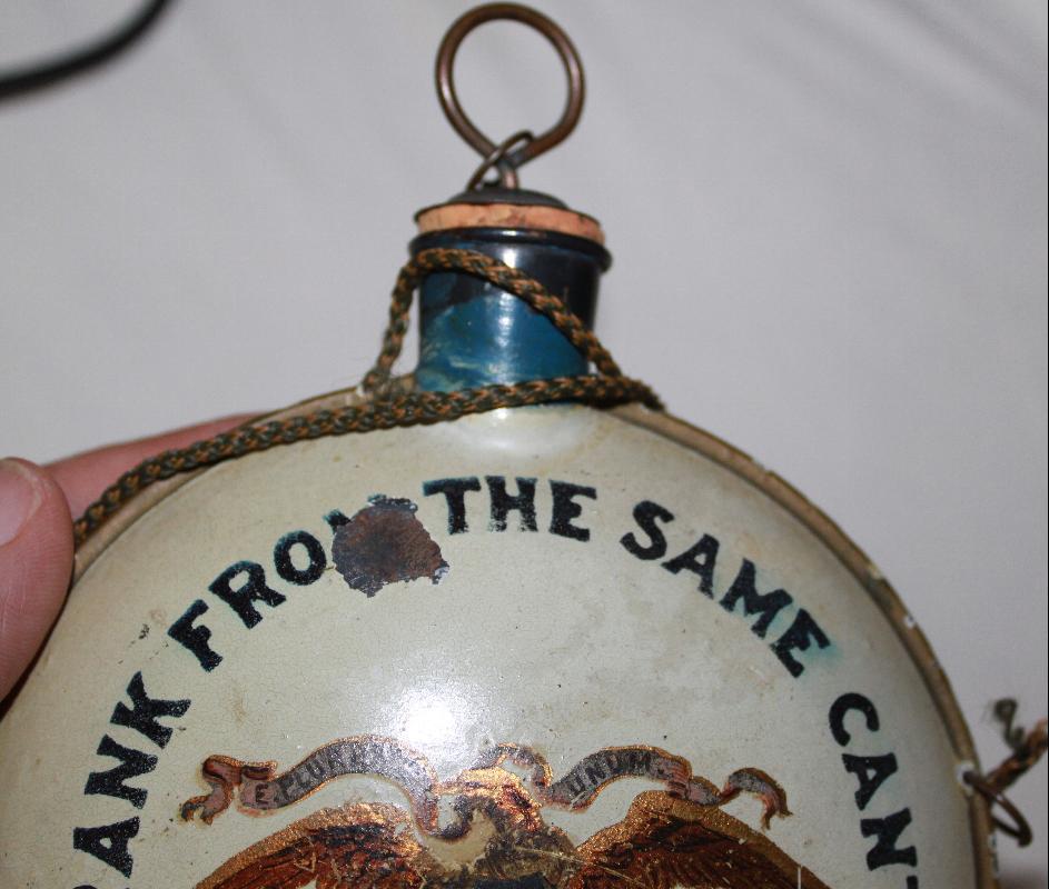 1900 GAR Encampment Canteen Tole with Eagle Chicago from Civil War Vetern